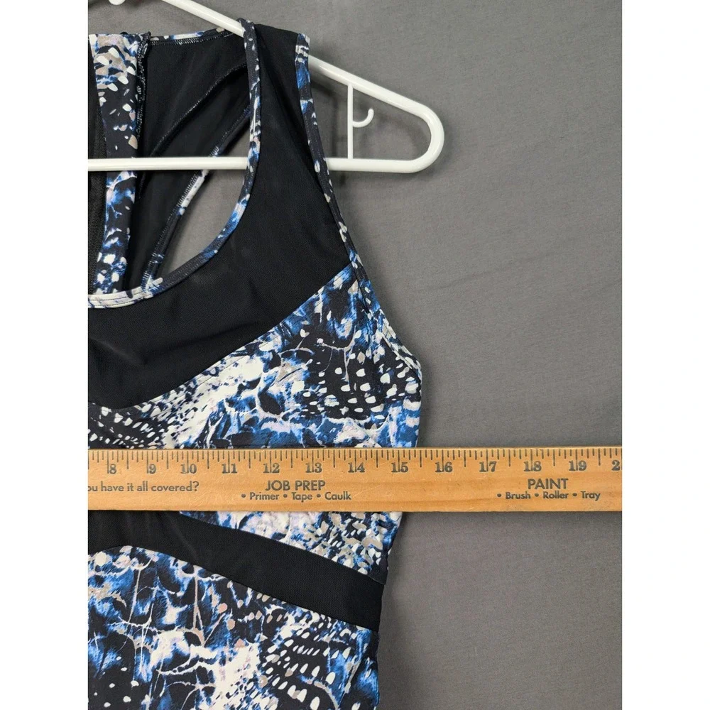 Robyn Lawley Broken Wings Mesh Panelled One Piece Swimsuit US12 Blue RL1056BW